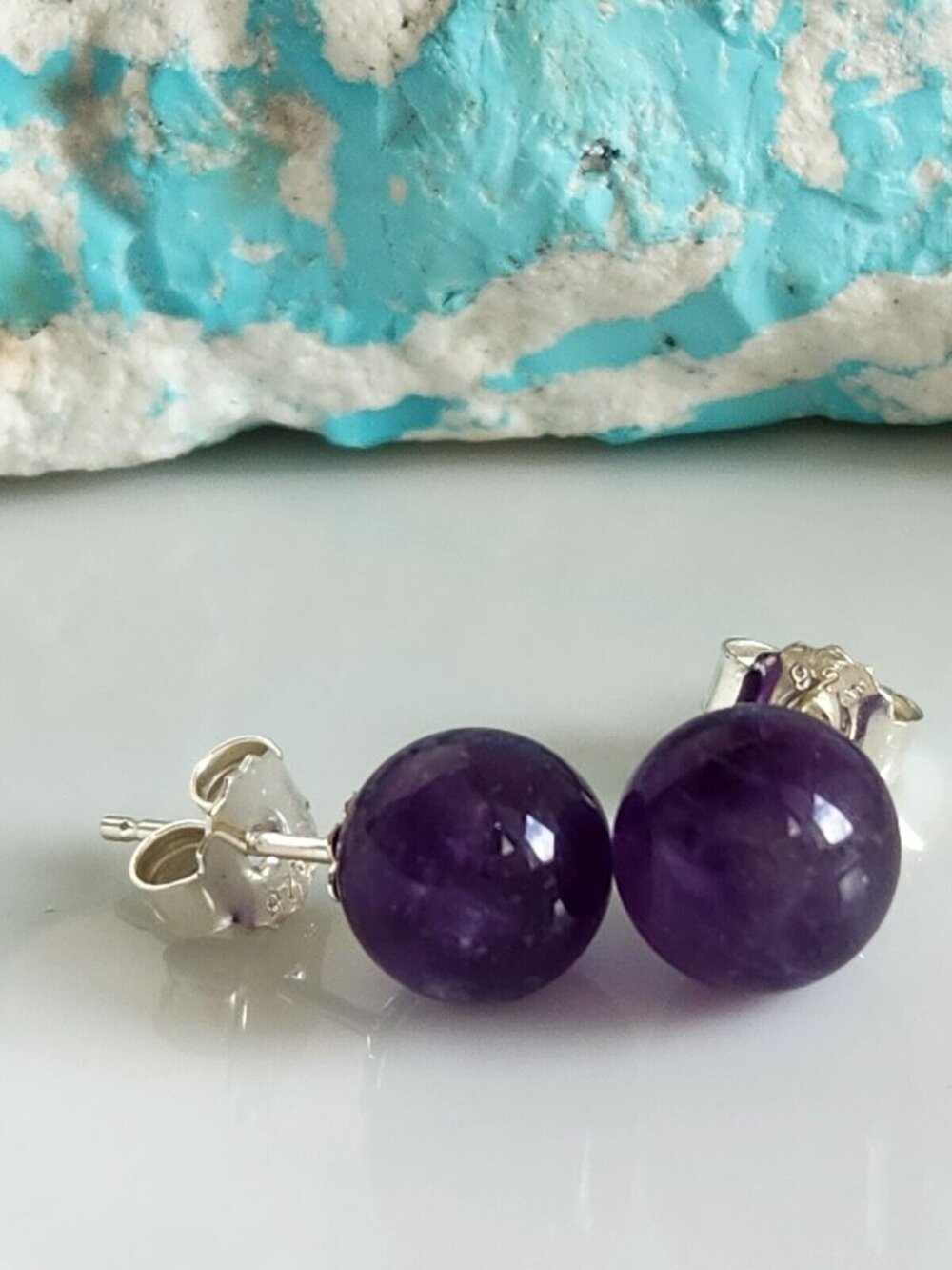 Lapis Lazuli Natural 8mm Gemstone .925 Sterling Silver SG-0112